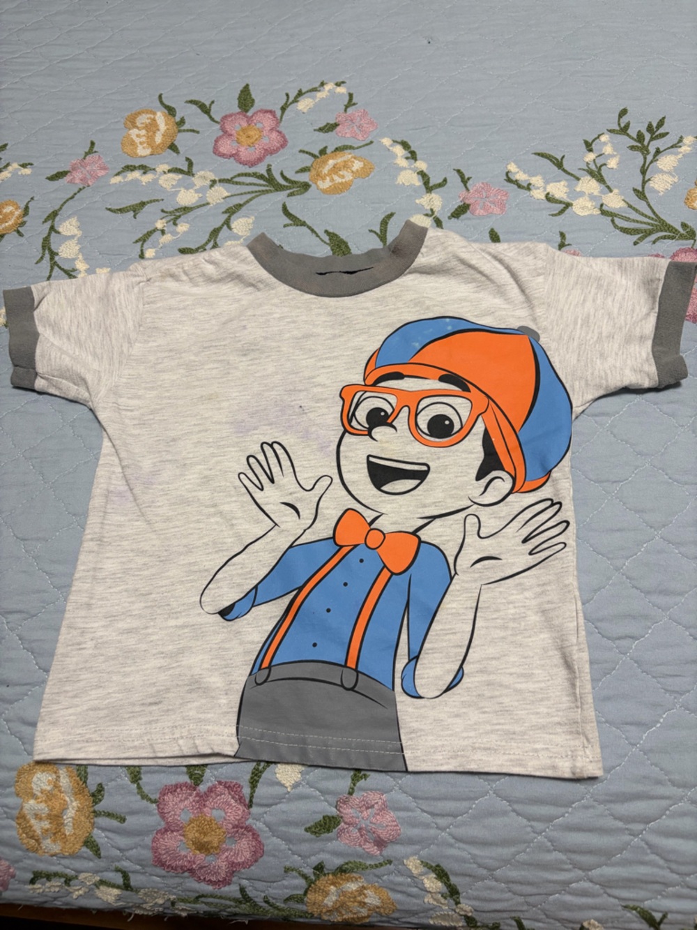 Blippi Kids Graphic Tee Shirt with Orange & Blue Cartoon Print Size 3T Tiny Mark
